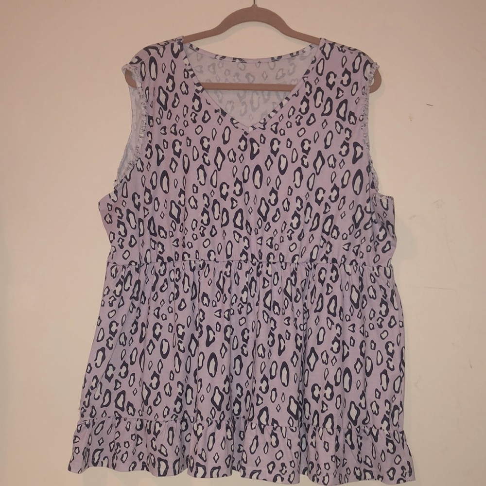 Purple Cheetah 3X Top